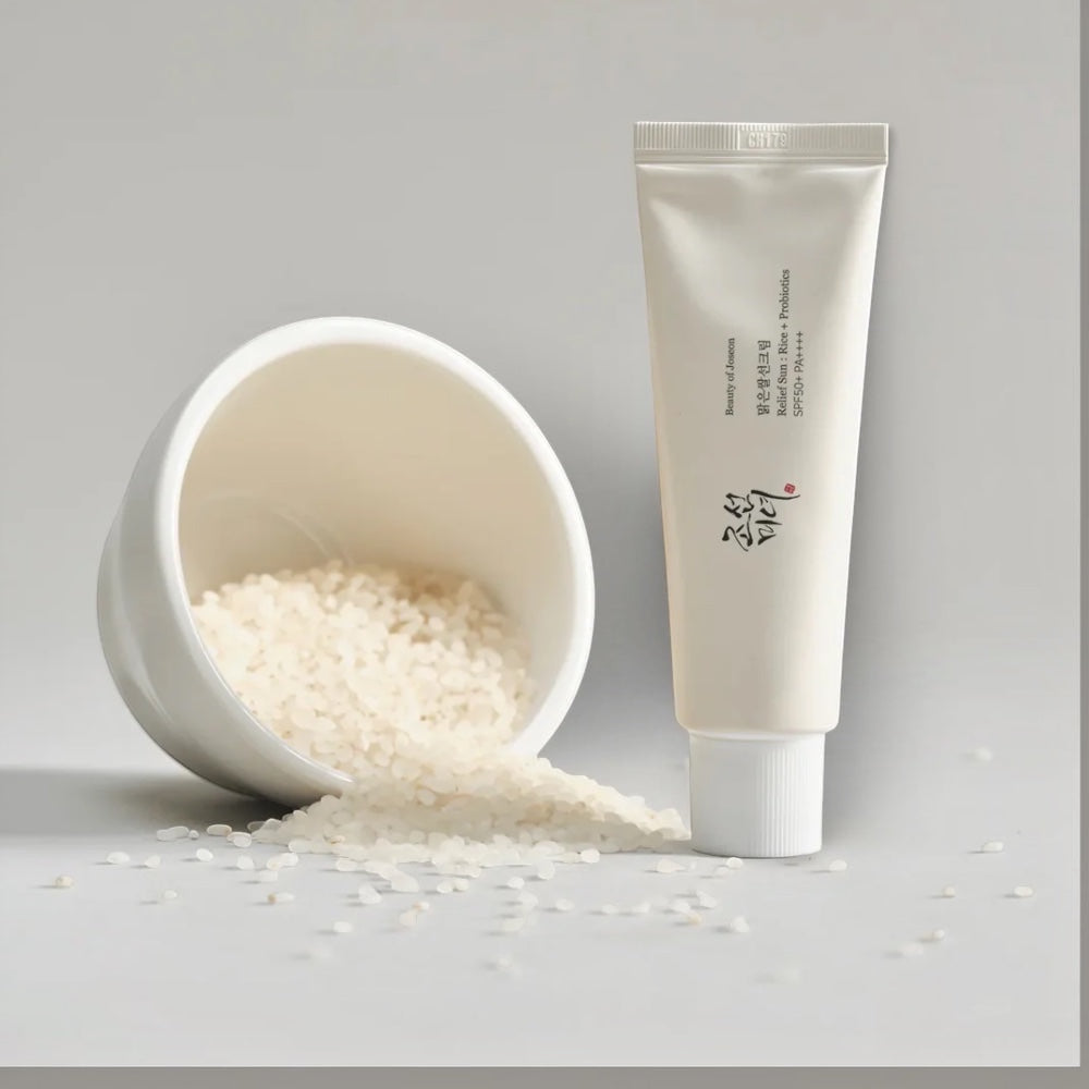 Beauty of Joseon Relief Sun SPF50+ sunscreen with rice and probiotics in a tube, available at bareskin.lt