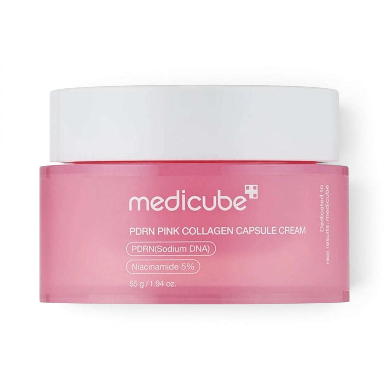 Medicube PDRN Pink Collagen Capsule Cream in a pink jar, available at bareskin.lt for firming and hydration.