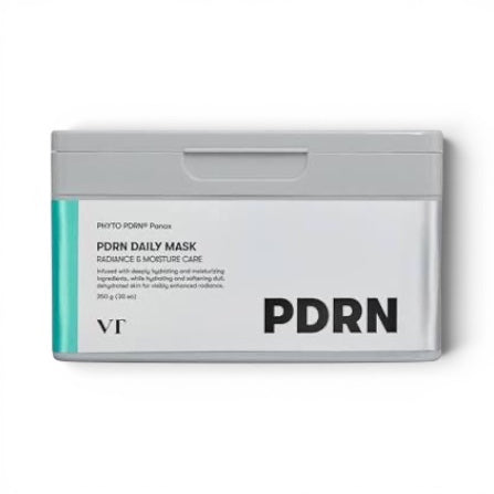 VT Cosmetics PDRN Daily Mask container from bareskin.lt, a hydrating facial sheet mask set for skin radiance.