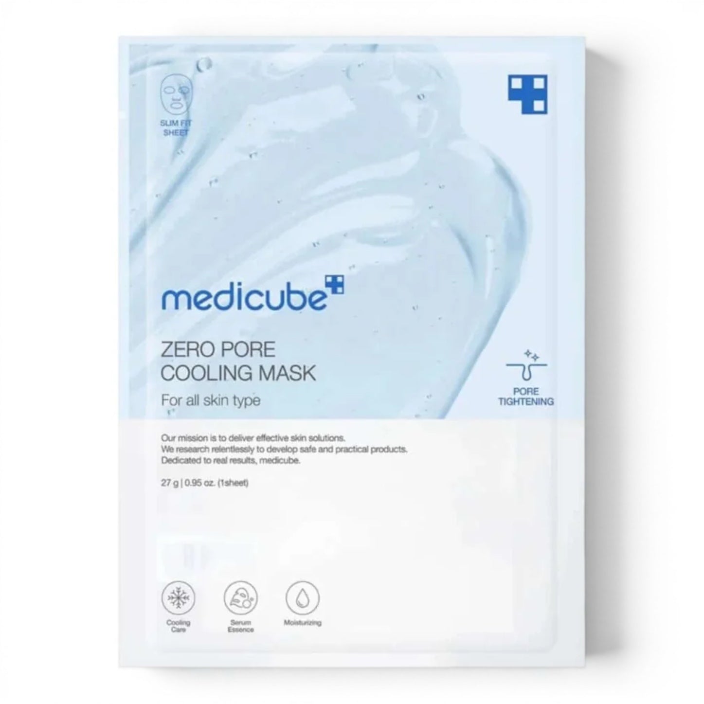 Medicube Zero Pore Cooling Mask by bareskin.lt for pore tightening, brightening, and soothing skin hydration.