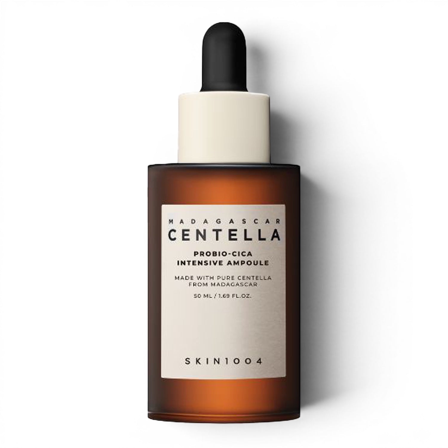 Skin1004 Madagascar Centella Probio-Cica Intensive Ampoule from bareskin.lt in a brown glass dropper bottle.