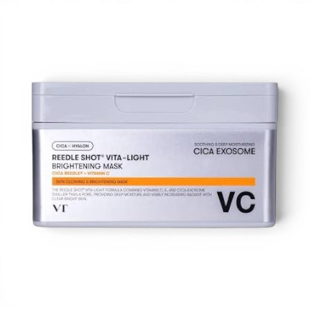 VT Cosmetics Reedle Shot Vita-light Brightening Mask pack from bareskin.lt for glowing, hydrated skin.