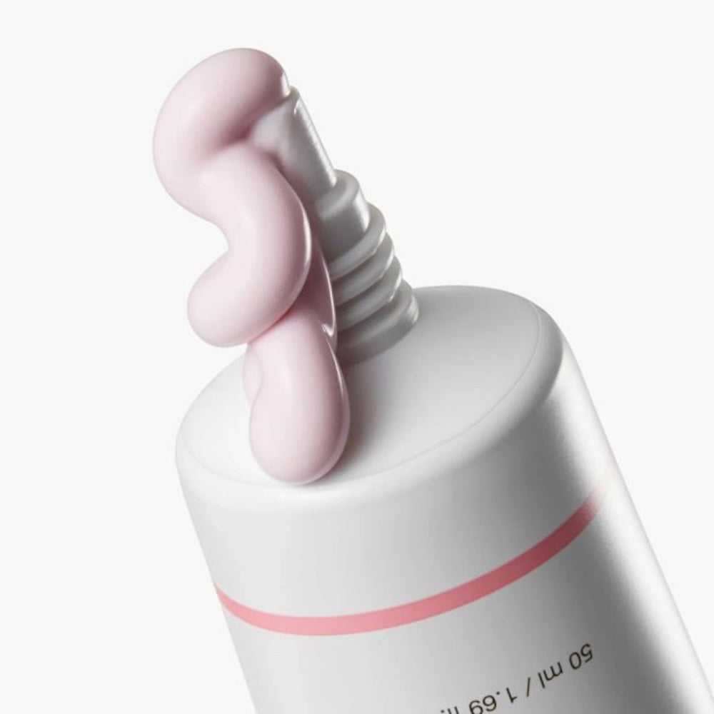 bareskin.lt Medicube Pink PDRN Tone Up Sun Cream with SPF 50+ showing light pink texture on white tube nozzle