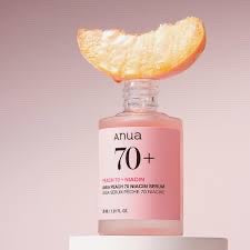 Anua Peach 70 Niacin Serum from bareskin.lt, a brightening face serum with peach extract and niacinamide.