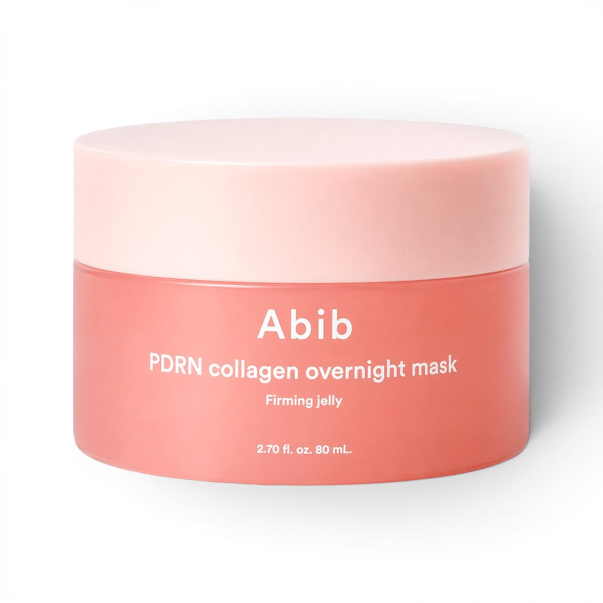 Abib PDRN Collagen Overnight Mask Firming Jelly in a pink jar, available at bareskin.lt for hydrated, firm skin.
