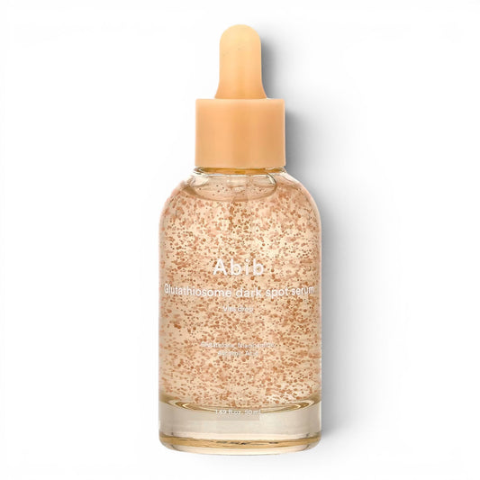 Abib Glutathiosome Dark Spot Serum Vita Drop from bareskin.lt in a glass bottle with visible vitamin capsules.