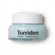 Torriden DIVE-IN Low-Molecular Hyaluronic Acid Soothing Cream in a light blue jar from bareskin.lt