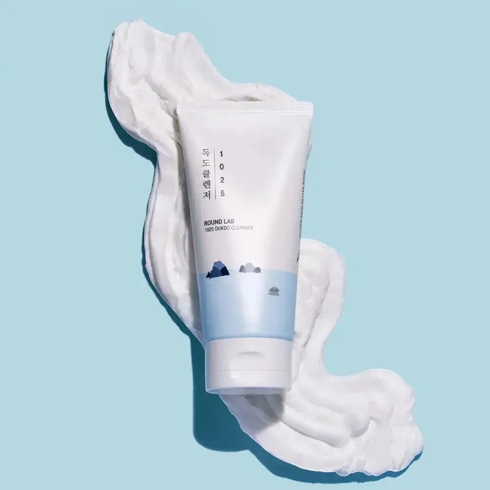 Round Lab 1025 Dokdo Cleanser from bareskin.lt, a gentle creamy face wash for sensitive skin with hyaluronic acid.