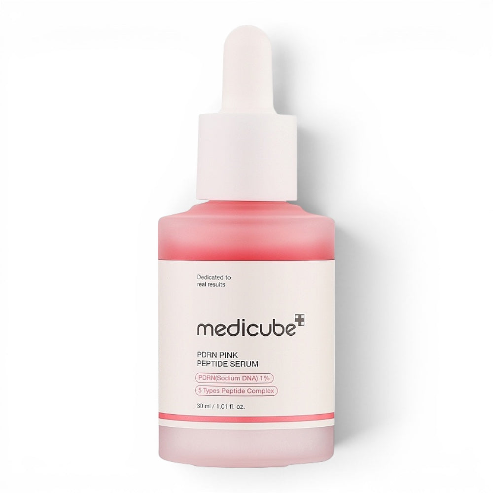 Medicube PDRN Pink Peptide Serum for anti-aging and skin elasticity, available at bareskin.lt