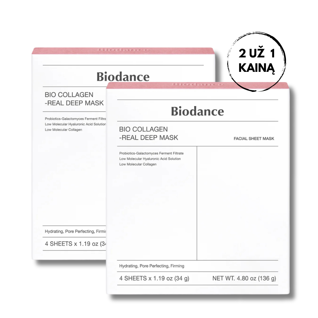 BIODANCE Bio-Collagen Real Deep Mask - kaukė su kolagenu 4 + 4 vnt dovana