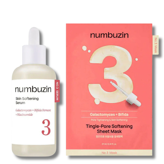 numbuzin - No.3 Skin softening serum + No.3 sheet mask special set - rinkinys