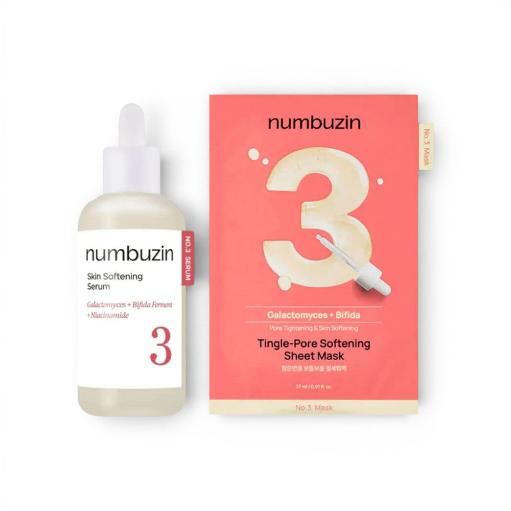 numbuzin - No.3 Skin softening serum + No.3 sheet mask special set - rinkinys
